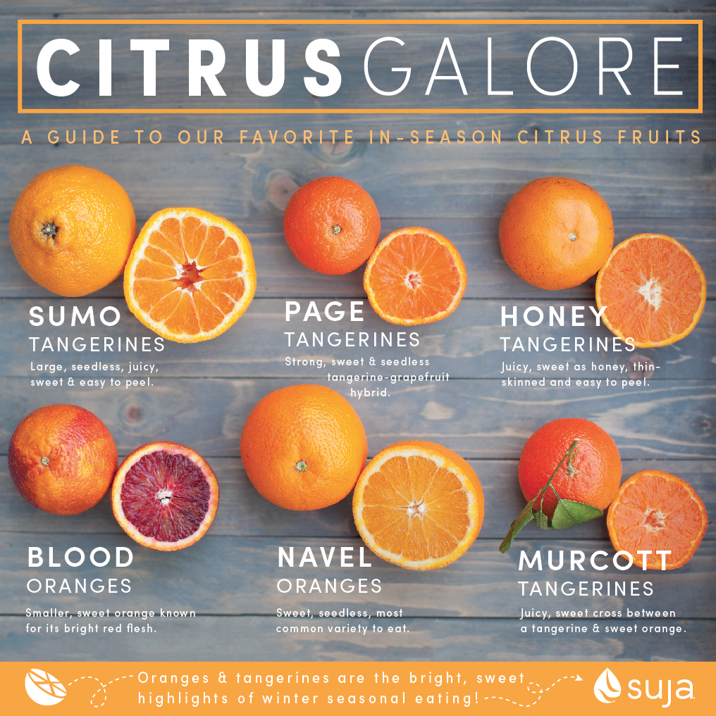 Seasonal Citrus Fruits Blood Oranges, Tangerines & More Suja Juice