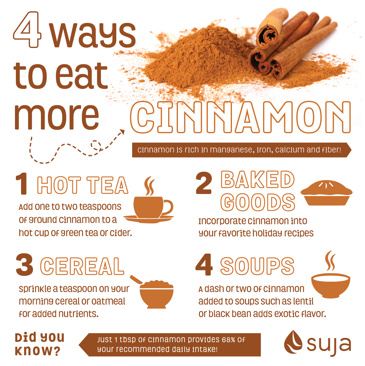 Health benefits of cinnamon 4 ways to eat cinnamon suja juice
