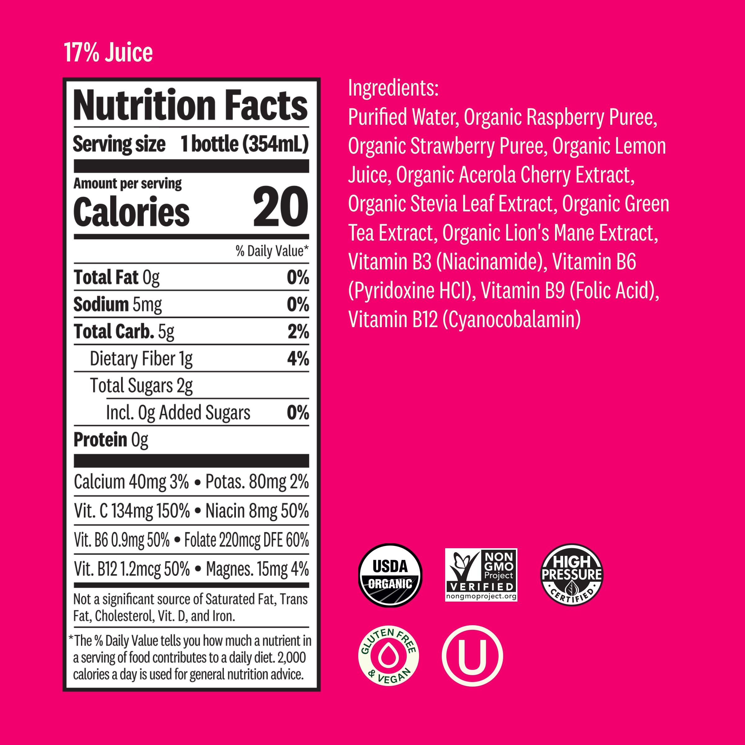 洋楽 7'EP The Main Ingredient Energized Focus Raspberry Lemon | Elevated Nutrients™ – Suja Organic